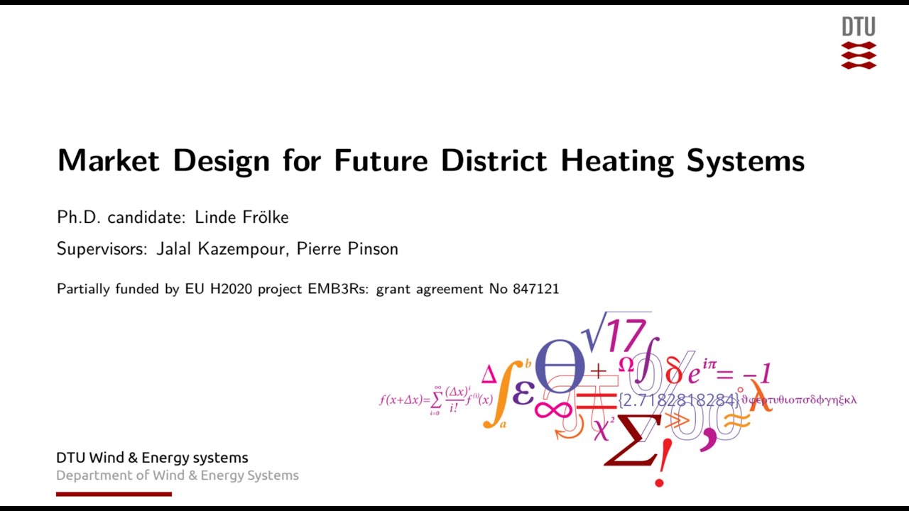 Linde Fr&ouml;lke: Market Design for Future District Heating Systems