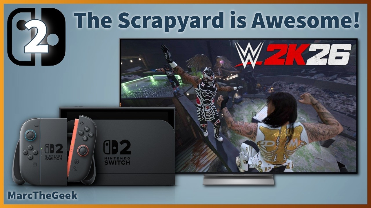 Видео игрового процесса WWE 2K26 The Scrapyard Brawls на Nintendo Switch 2.