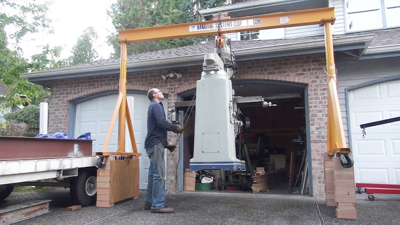 How to lift heavy equipment, Knee mill, Birmingham. Как поднять тяжёлый станок