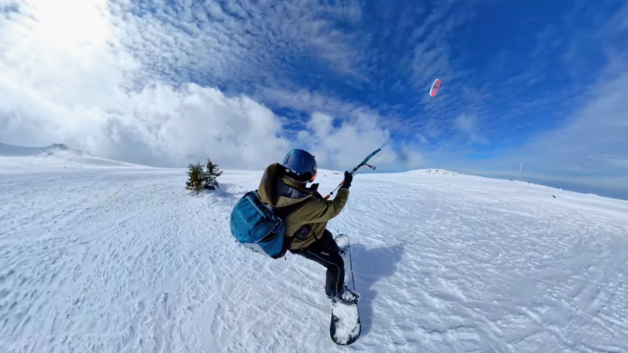 The best kite for strong wind 30 knots | Flysurfer Peak5 4m2 | Snowkite Vitosha Mountain