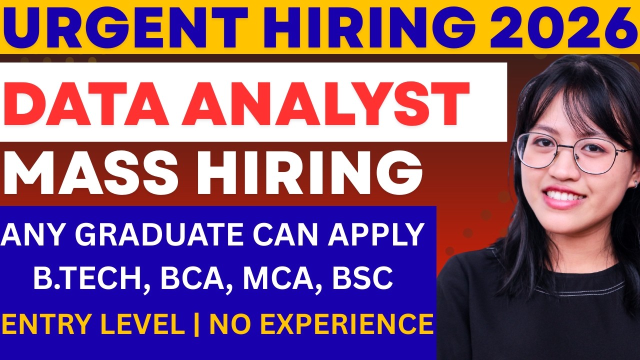 Data Analyst Jobs for Freshers | Entry Level Mass Hiring & Internship Opportunities (Apply Now) 2026