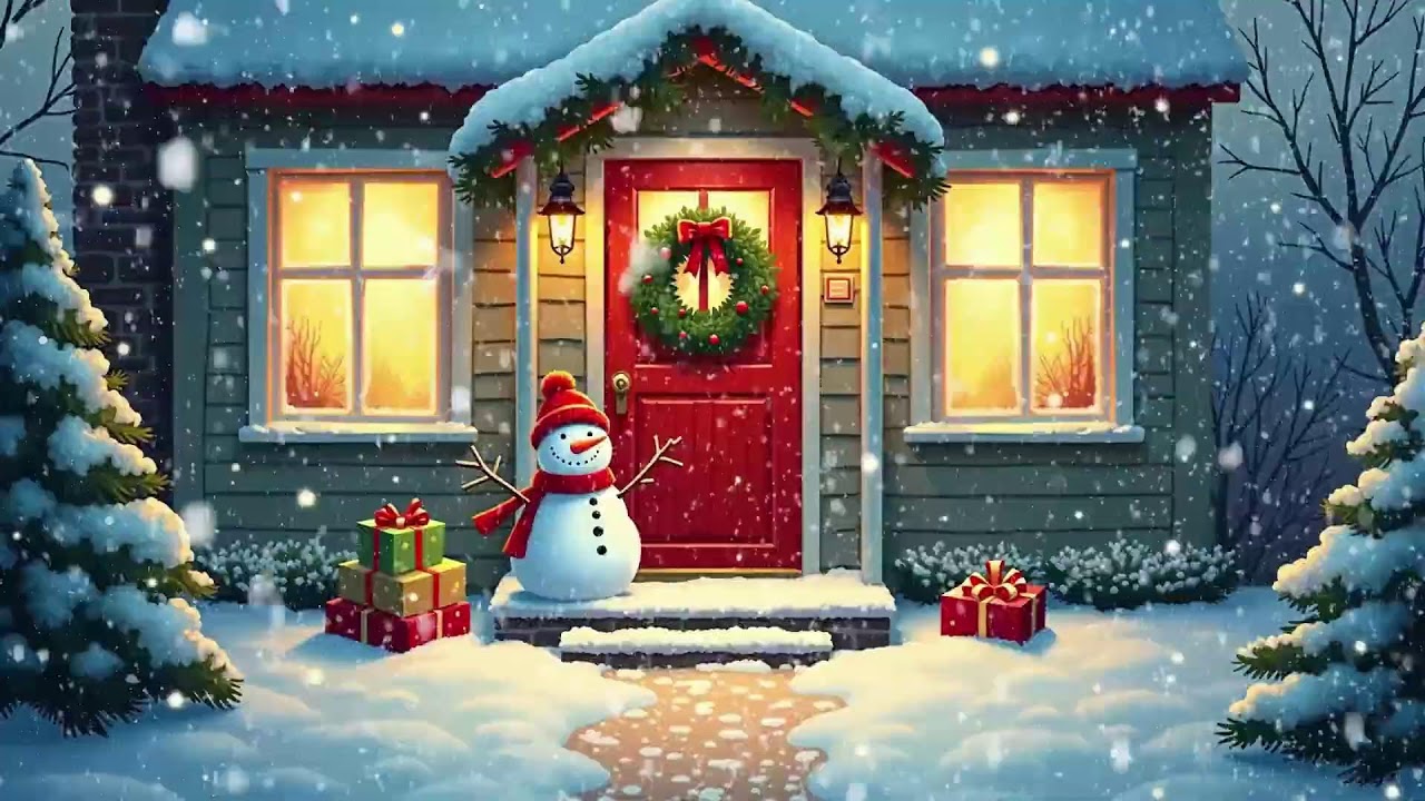 Cozy Winter Evening ❄️ Soothing Jazz ❄️ Snow Falling 11
