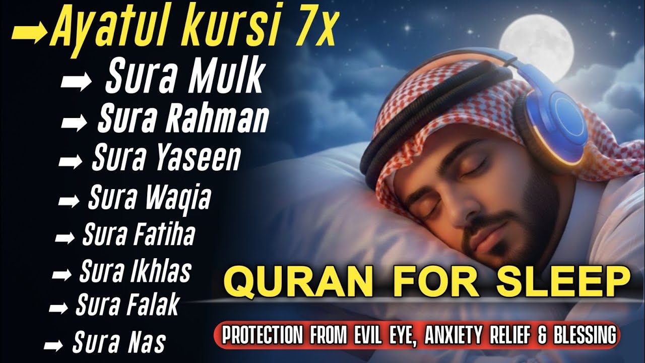 Ayatul Kursi, Mulk, Yaseen, Rahman, Waqia, Fatiha, Nas & Falaq | Powerful Quran for Peace & Sleep