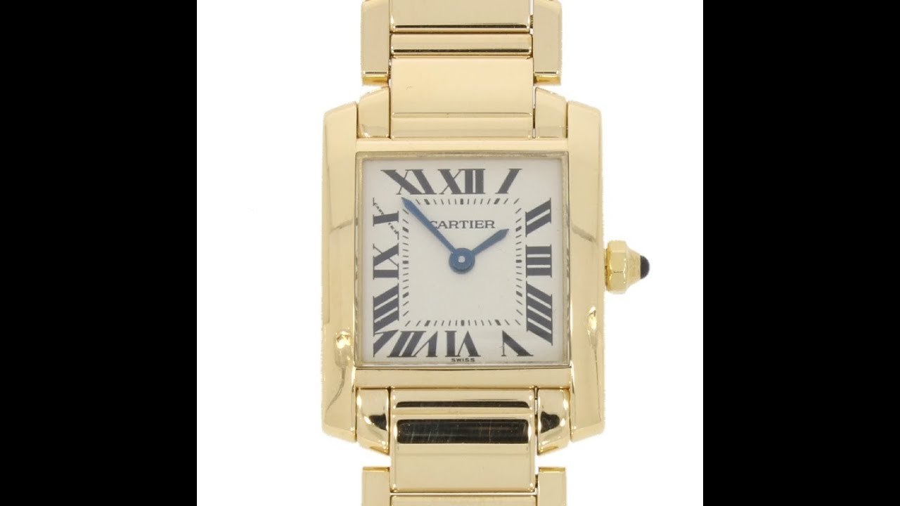 RW0284 Cartier 2385 18ct Gold Tank Francaise Ladies Watch Video