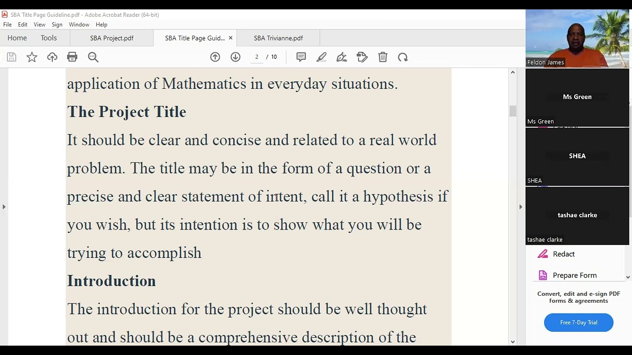 CSEC Math SBA Guide