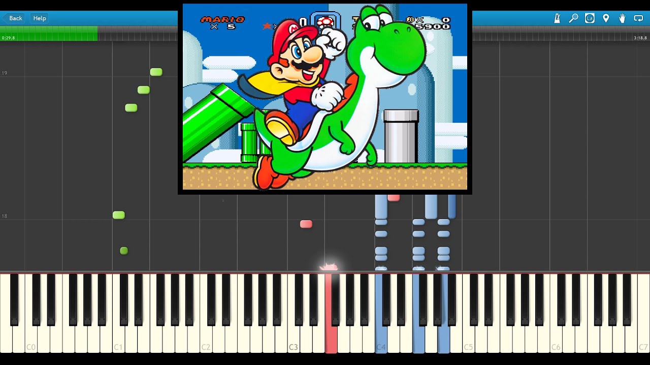 Super Mario World - Overworld Theme Synthesia