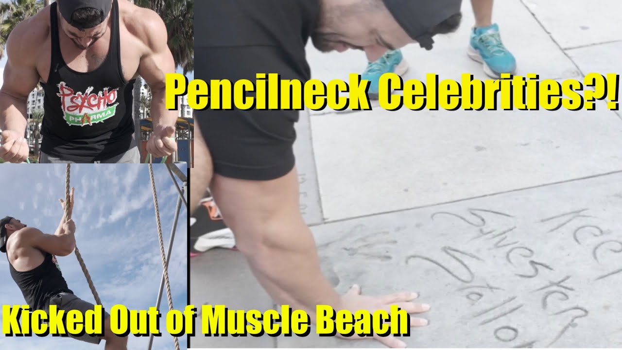Comparing Hand Size w PENCILNECK Celebrities and Calisthenics Workout cuz Kicked Out of Muscle Beach