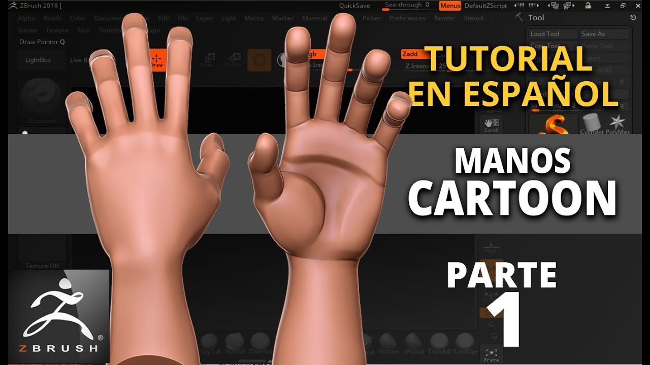 Manos cartoon en Zbrush / Cartoon hands ::: Parte 1