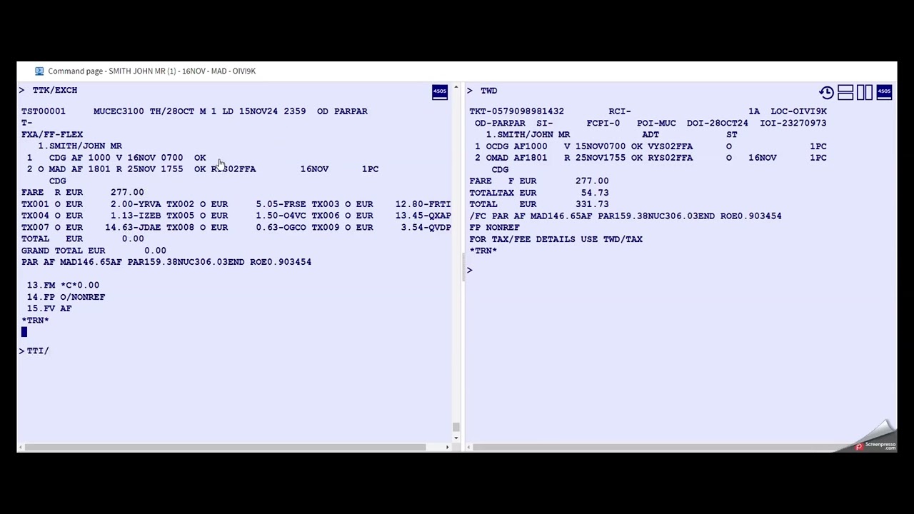 AMADEUS GDS MANUAL REISSUE OF TICKET WITHOUT ADDITIONAL COLLECTION