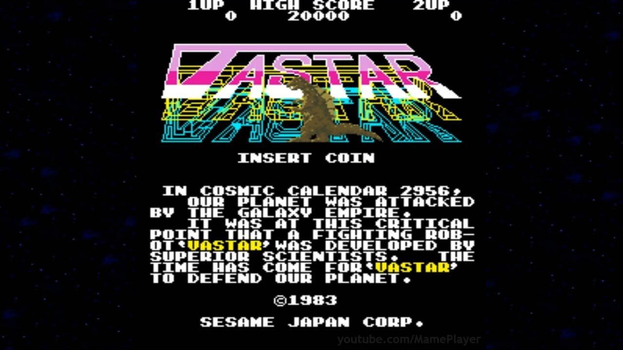 Vastar 1983 Sesame Japan Mame Retro Arcade Games