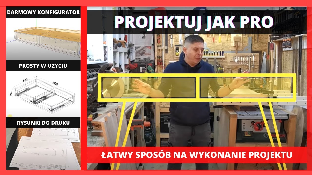 PROJEKTUJ jak PRO  -  ŁATWY sposób na wykonanie projektu  -  budowa biurka  /  KONFIGURATOR KORPUSÓW