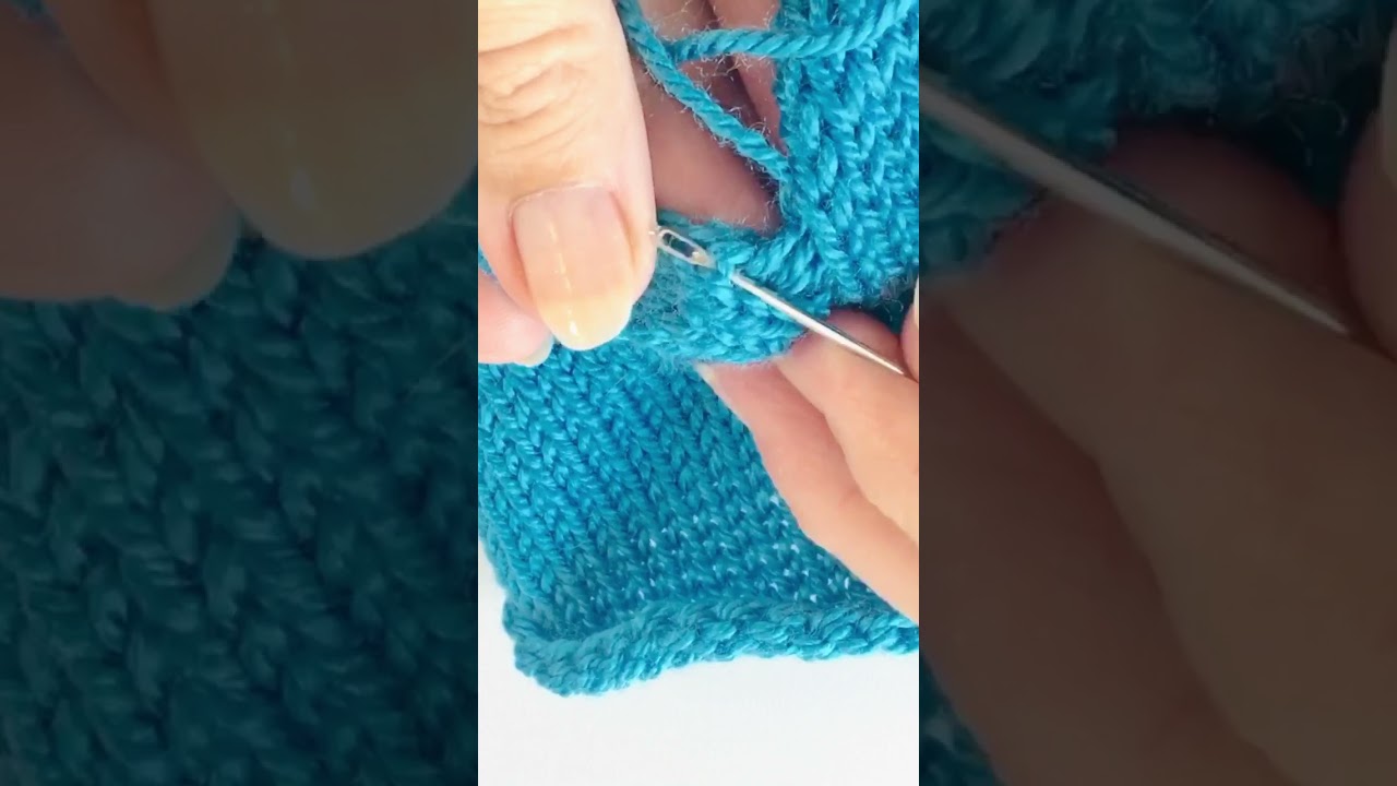 Mattress stitch for joining two pieces of knitting together | Ścieg materacowy  #3