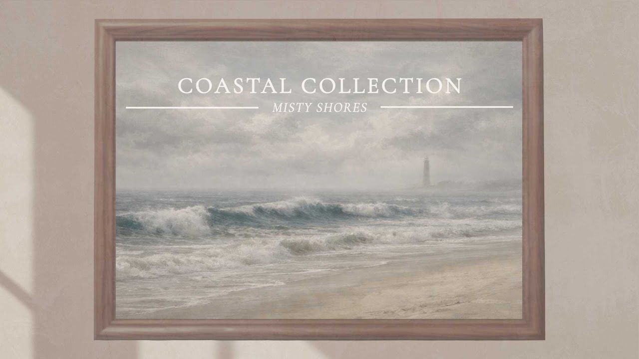 Misty Shores Landscape | Vintage Art for TV | Coastal Collection (1 Hour Ambient Display)