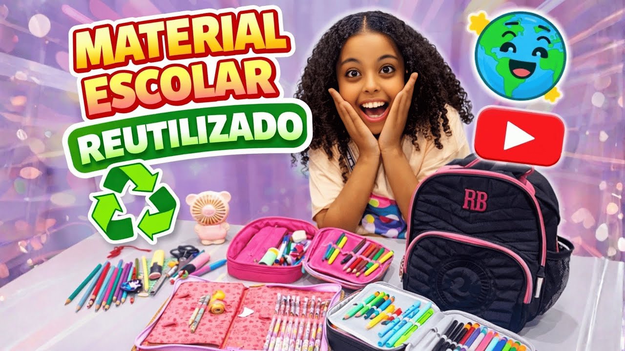 MATERIAL ESCOLAR REUTILIZADO  🌍♻️ 📚✏️