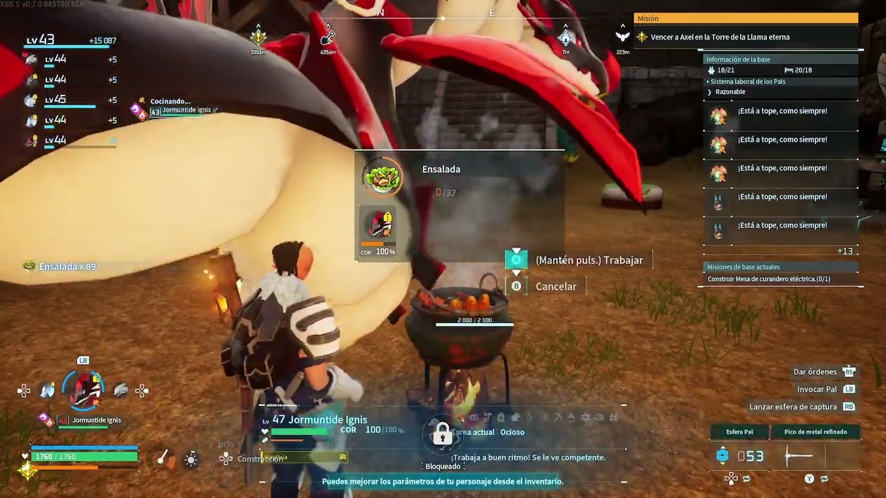 Subiendo experiencia con comida 