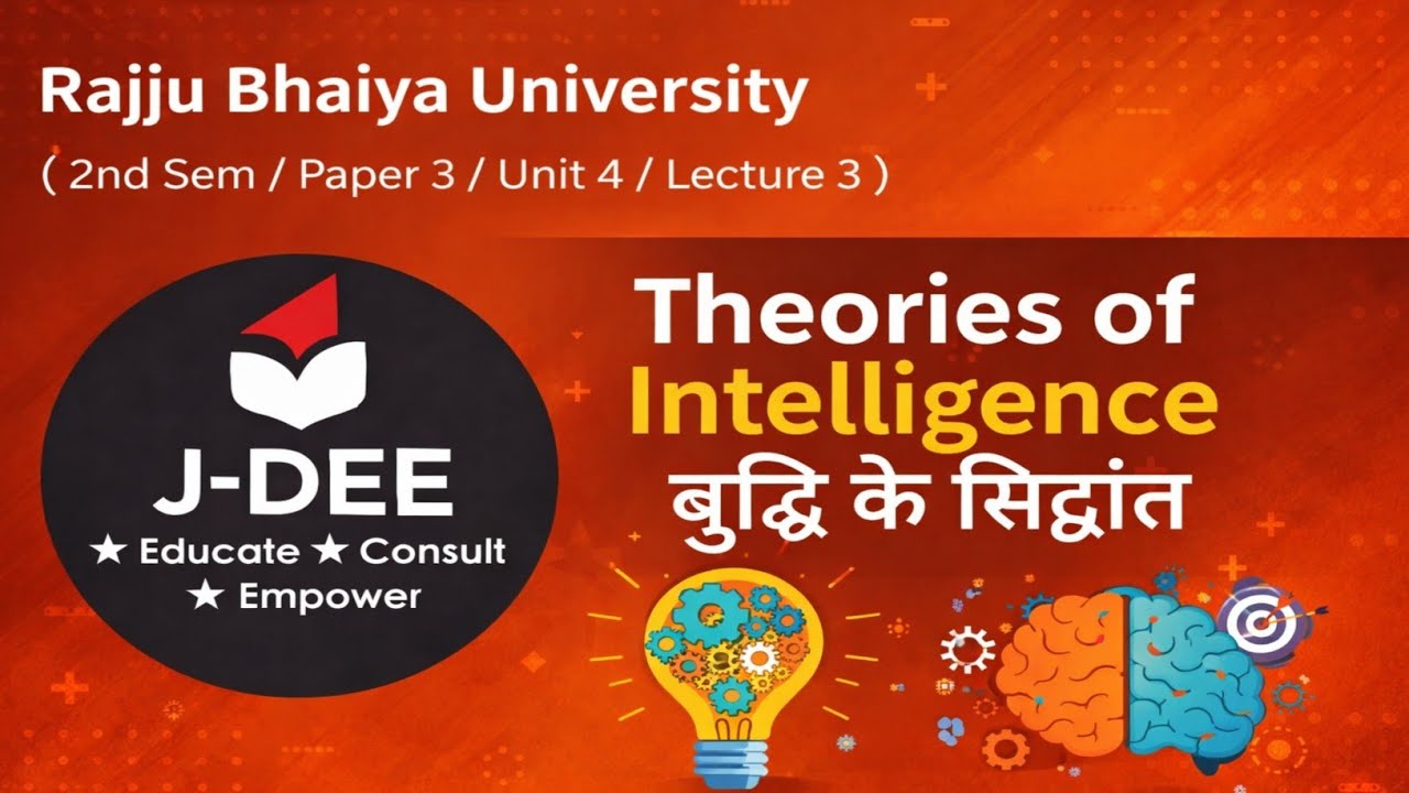 बुद्धि के सिद्धांत l Theories of Intelligence Part 2 l Child and Adolescent Development l B.Ed Notes