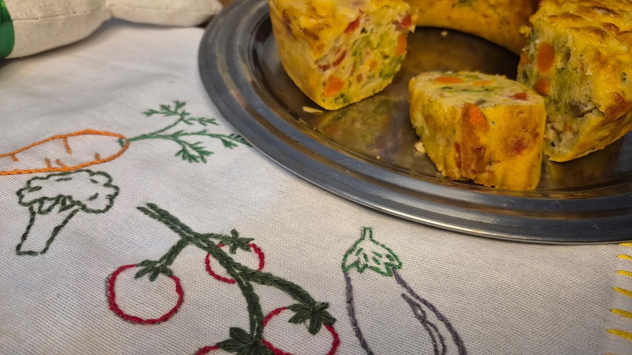 Bordado livre fácil + torta de legumes / A magia dos legumes da vovó. 