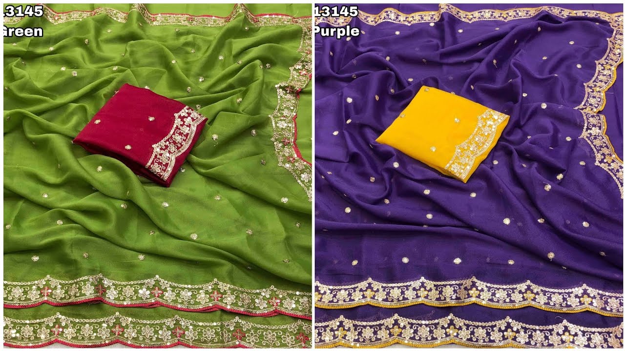#star georgette embroidery work sarees🪷 #viral #trending #youtube