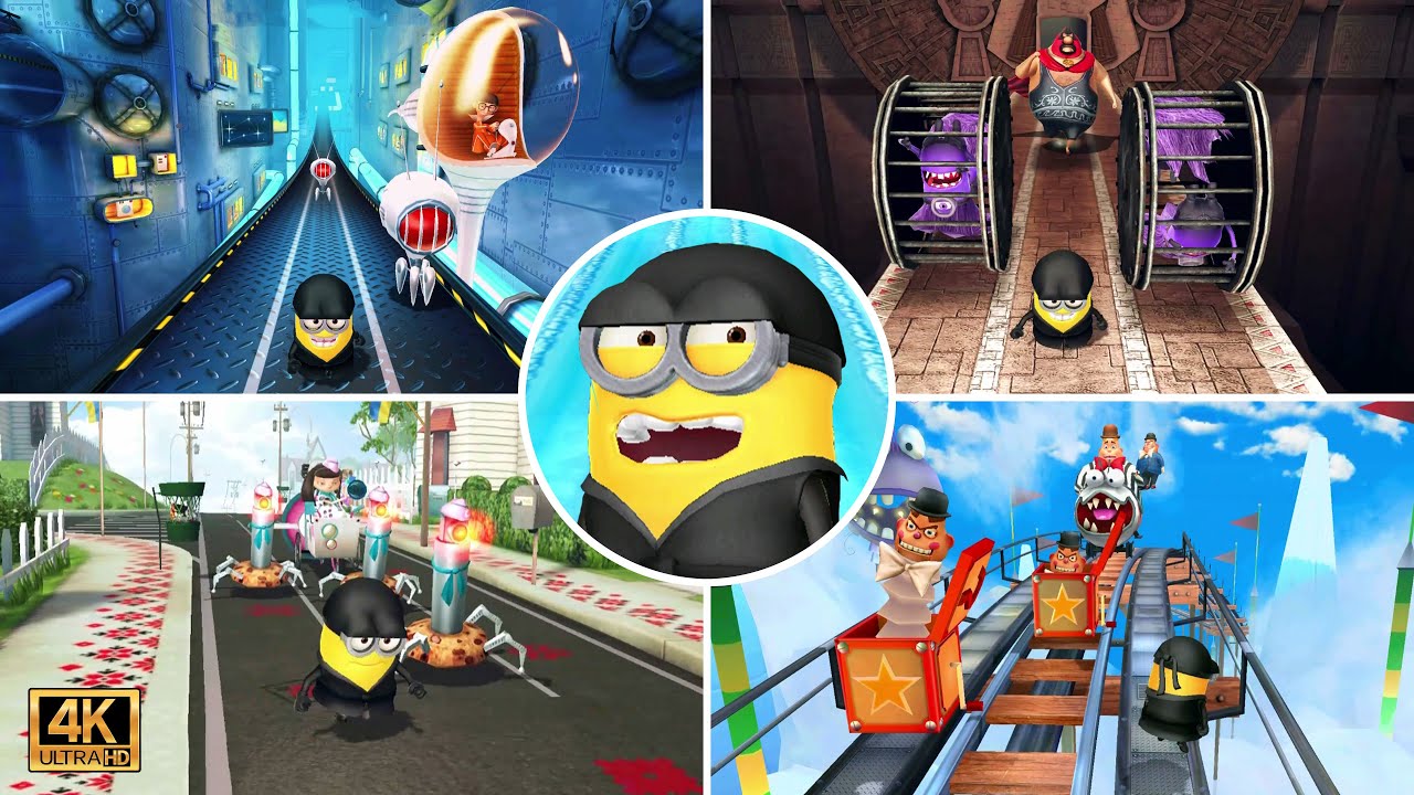 Despicable Me: Minion Rush Ninja Minion Vs All Bosses || PC 4K
