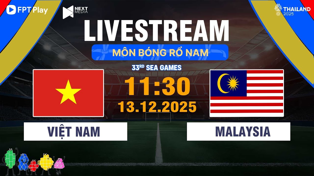 🔴 TRỰC TIẾP: Việt Nam vs Malaysia | B&oacute;ng rổ nam &ndash; SEA Games 33 | Live Basketball