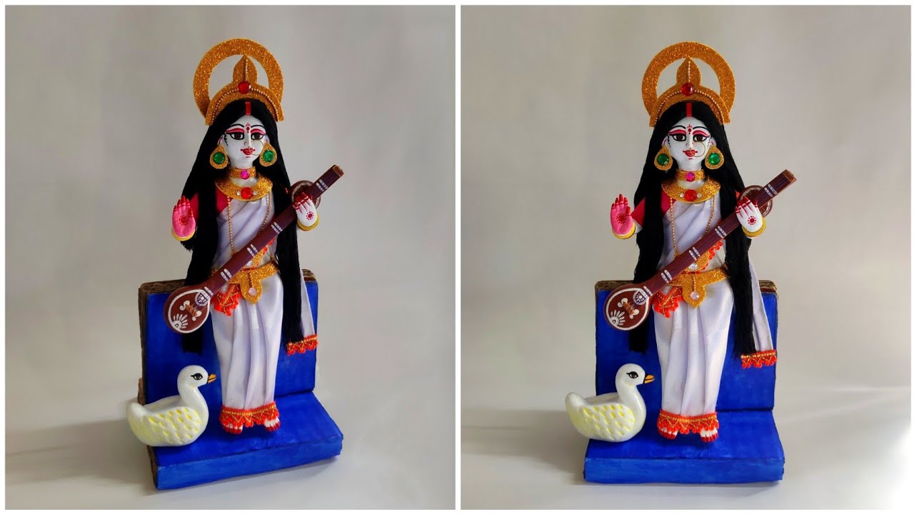 Saraswati Mata Idol Making || Basant panchami special || Saraswati murti making step by step