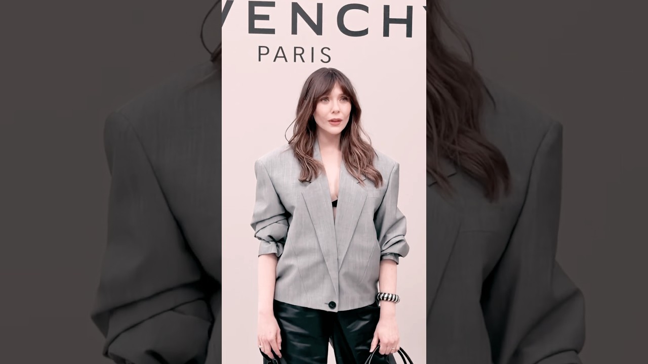 Elizabeth Olsen at the Givenchy fashion show in Paris, France. #elizabetholsen