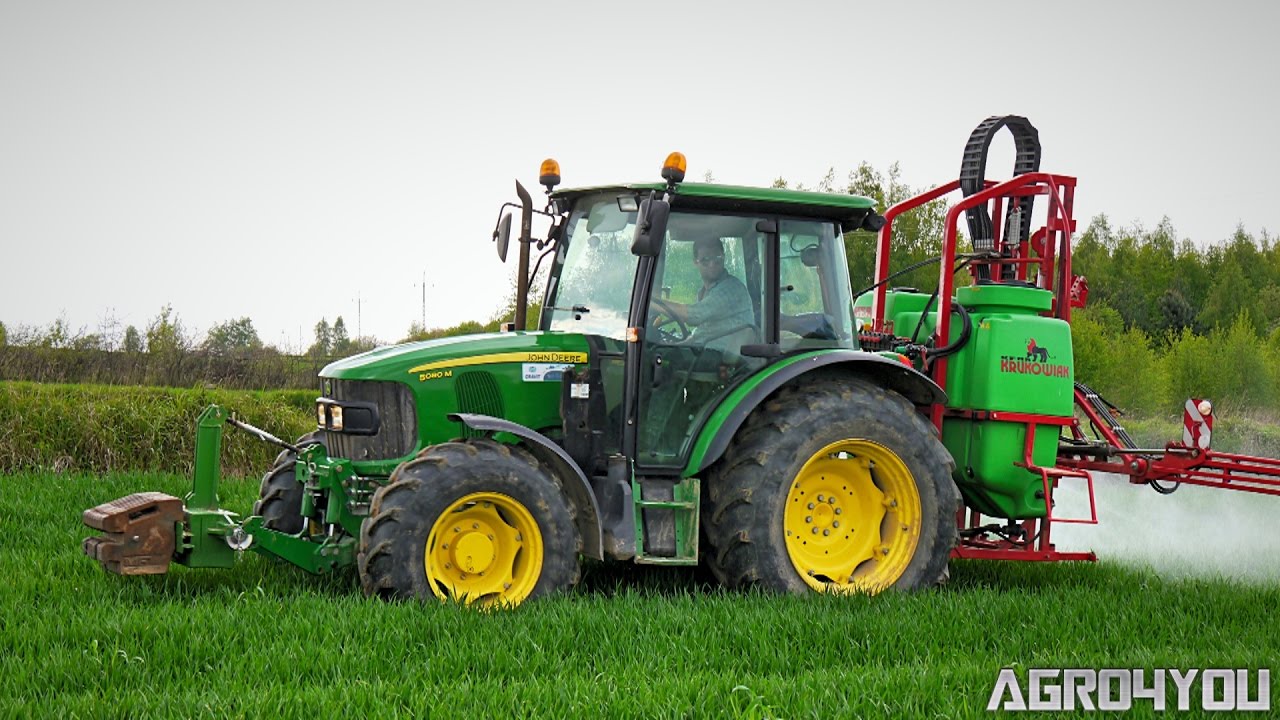 Opryski Pszenicy na G&oacute;rach [GoPro4] John Deere 5080M & Krukowiak Heros Świętokrzyskie