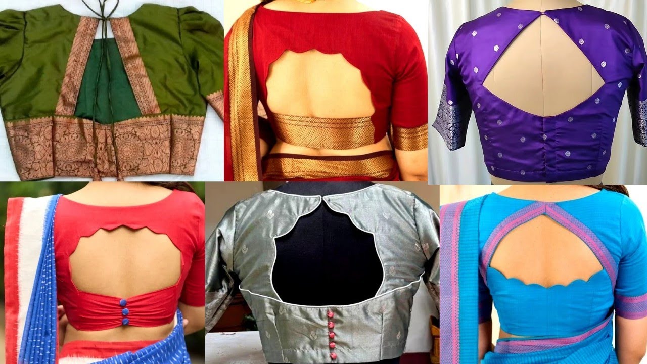 Trendy High Neck Blouse Designs😍Latest Pattu Blouse Patterns
