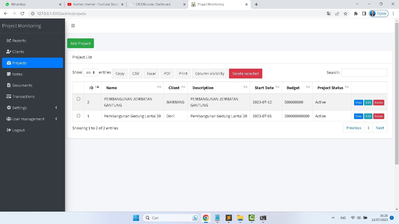 Aplikasi Sistem Managemen Monitoring Proyek Menggunakan Laravel