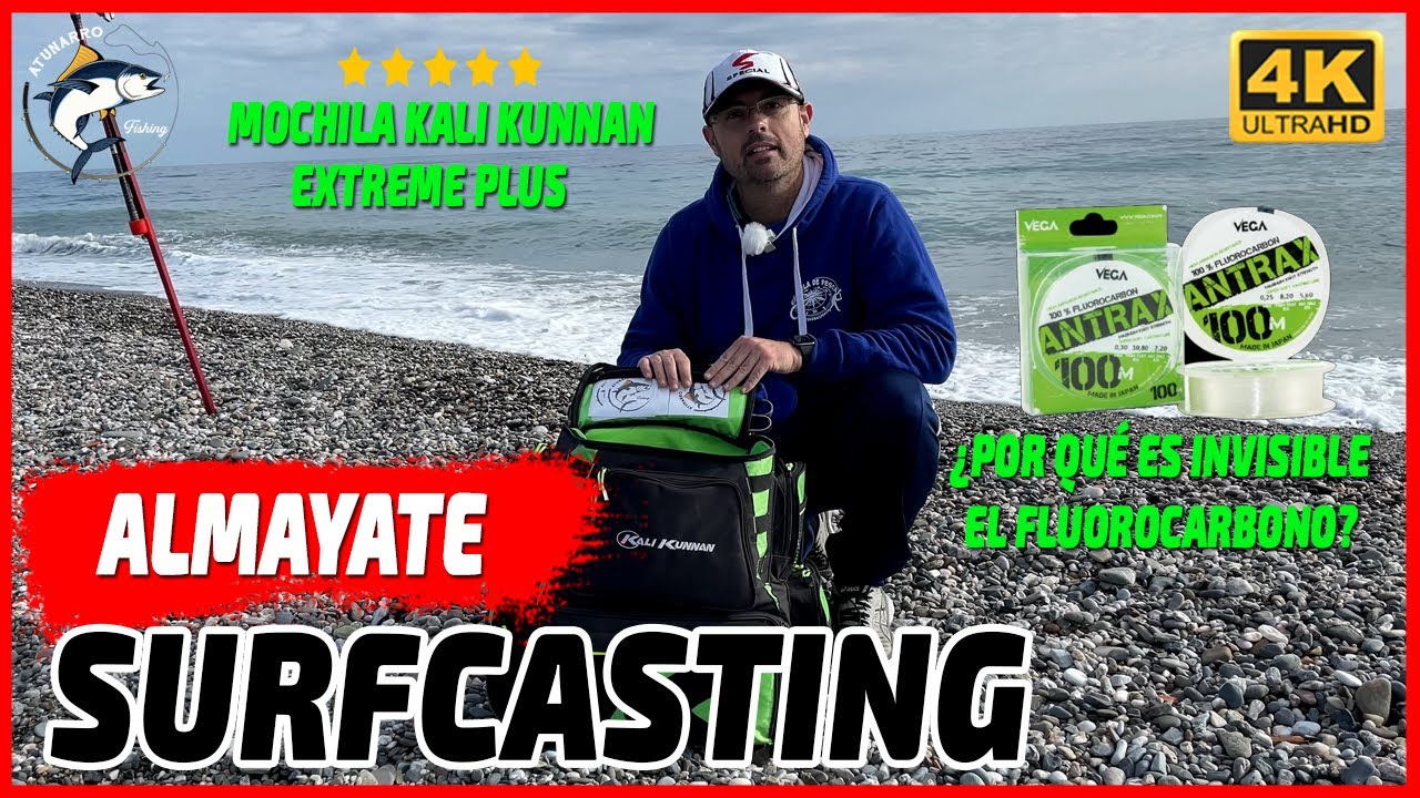 Surfcasting | Jornada en Almayate, análisis mochila Kali Kunnan Extreme Plus y Fluorocarbono 100%
