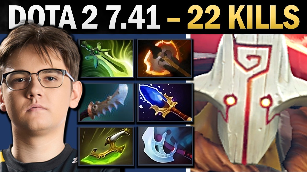 Juggernaut Dota 2 7.41 with 19 Kills and Cleave Build - Dota 2 Gameplay