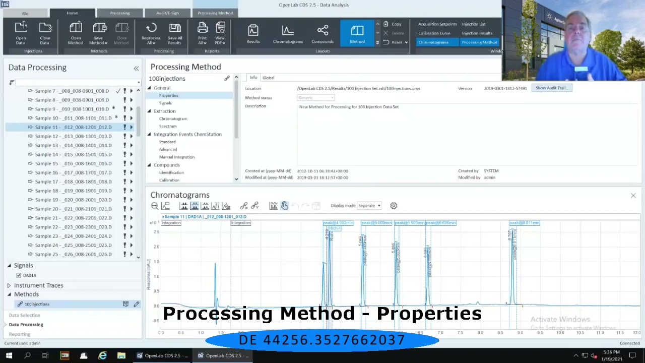 OpenLab CDS Data Analysis METHOD LAYOUT   Properties   DE 44256 3527662037