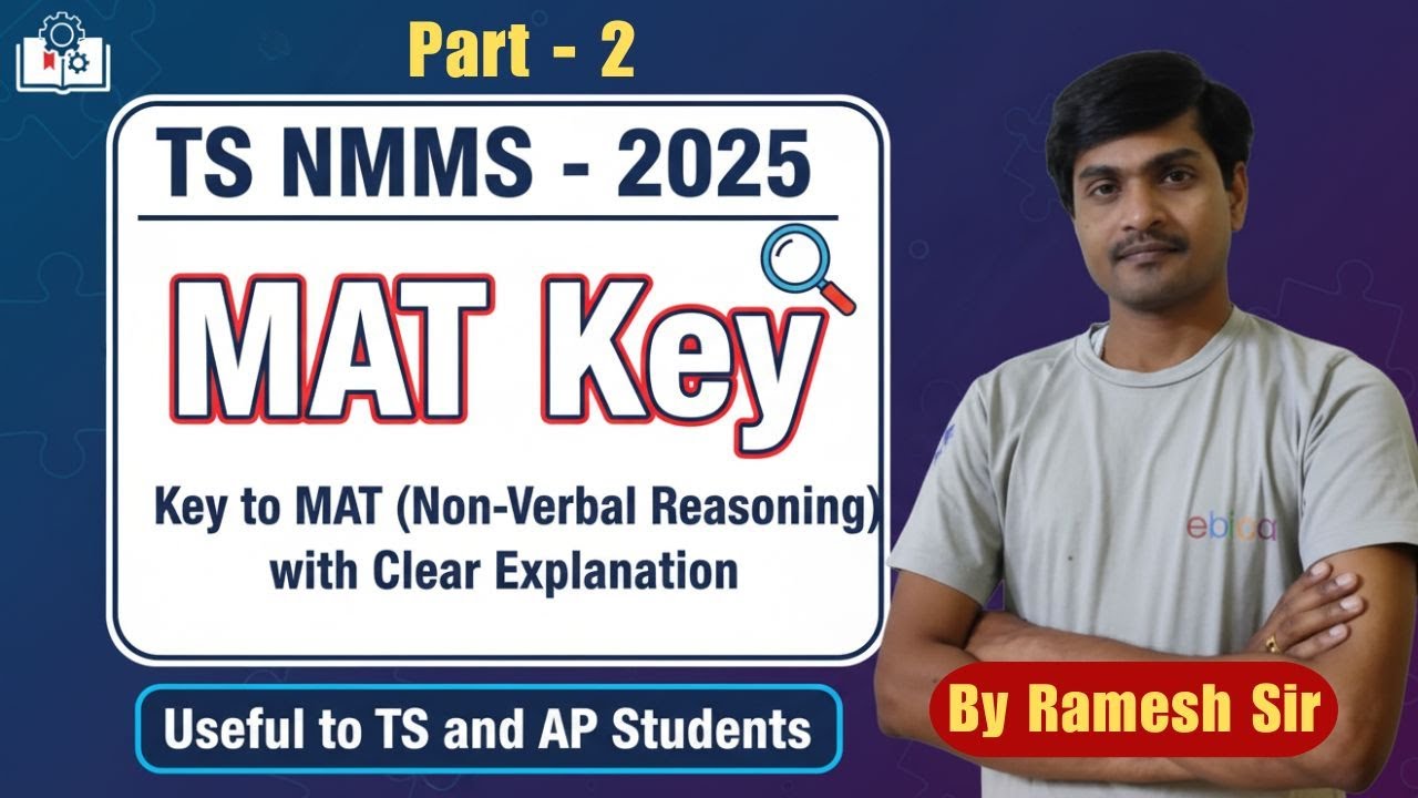TS NMMS 2025 KEY to MAT (Non Verbal) I Full Key & Crystal-Clear Explanation by Ramesh Sir