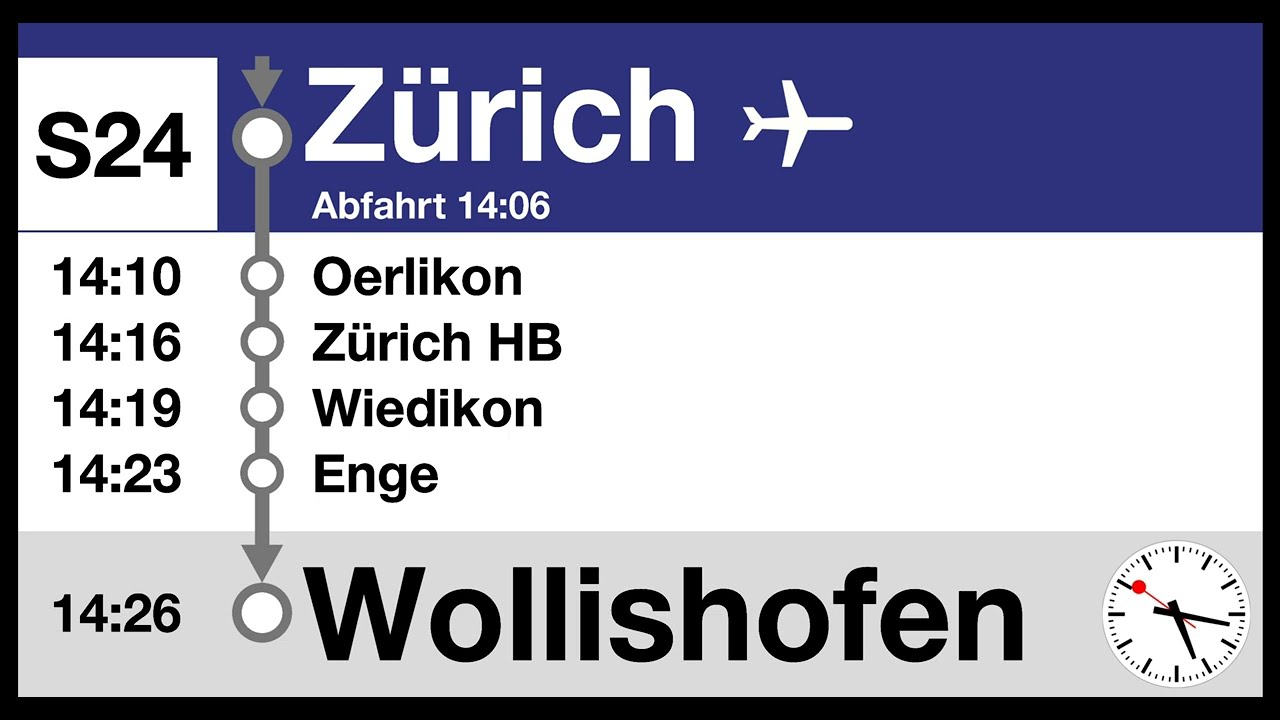 ZVV Ansagen, S24 (Zürich Flughafen-Zürich Wollishofen) | Bauarbeiten