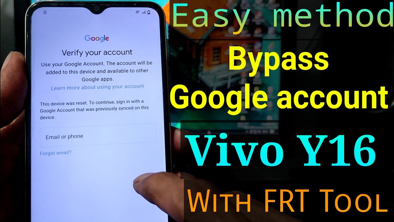 Vivo Y16 Google account bypass || FRP Bypass Vivo Y16 FRT Tool