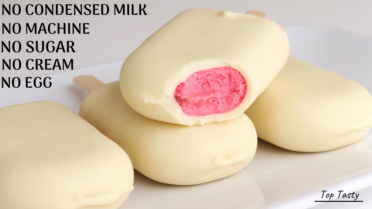 STRAWBERRY ICE CREAM RECIPE | ONLY 4 INGREDIENTS | Top Tasy Recipes