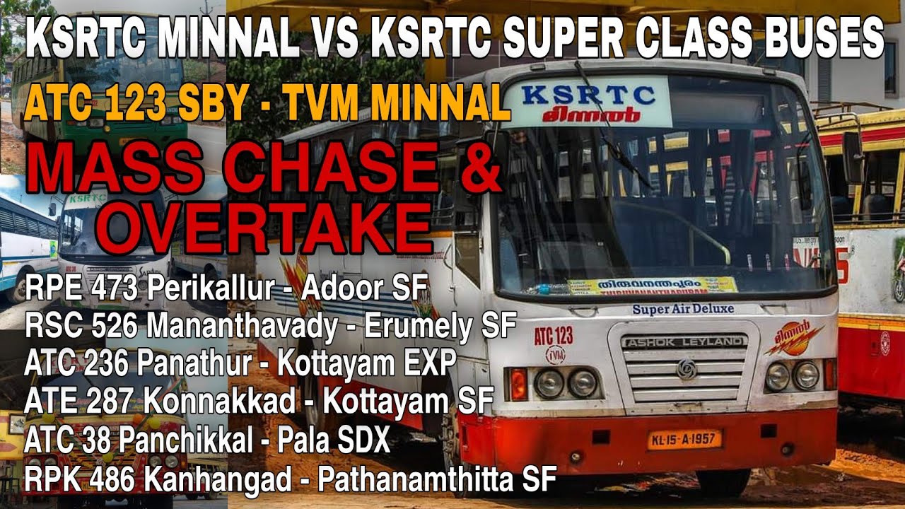 Ksrtc Minnal Ashok Leyland Bus Mass Chase and Overtake 