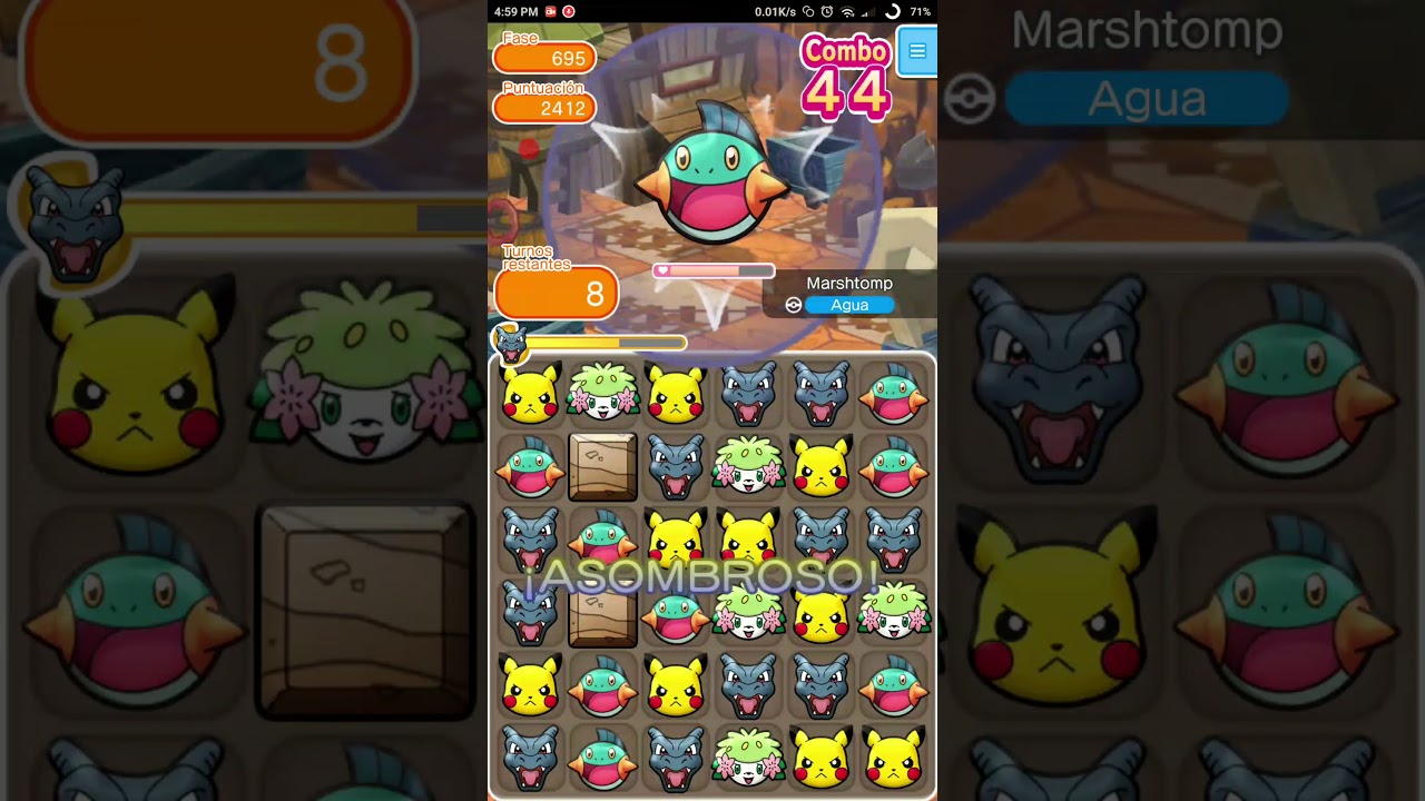 Pokémon Shuffle - Marshtomp (Itemless). Stage 695.