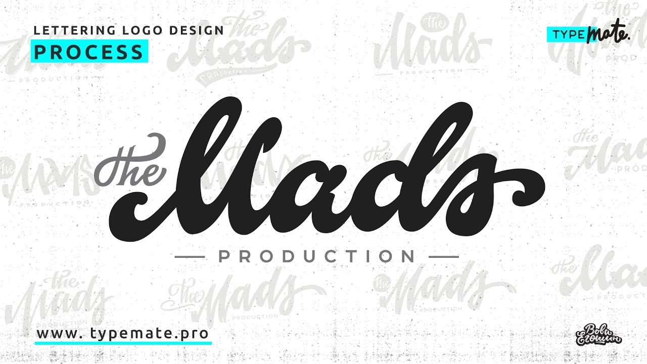 Lettering logo design process 