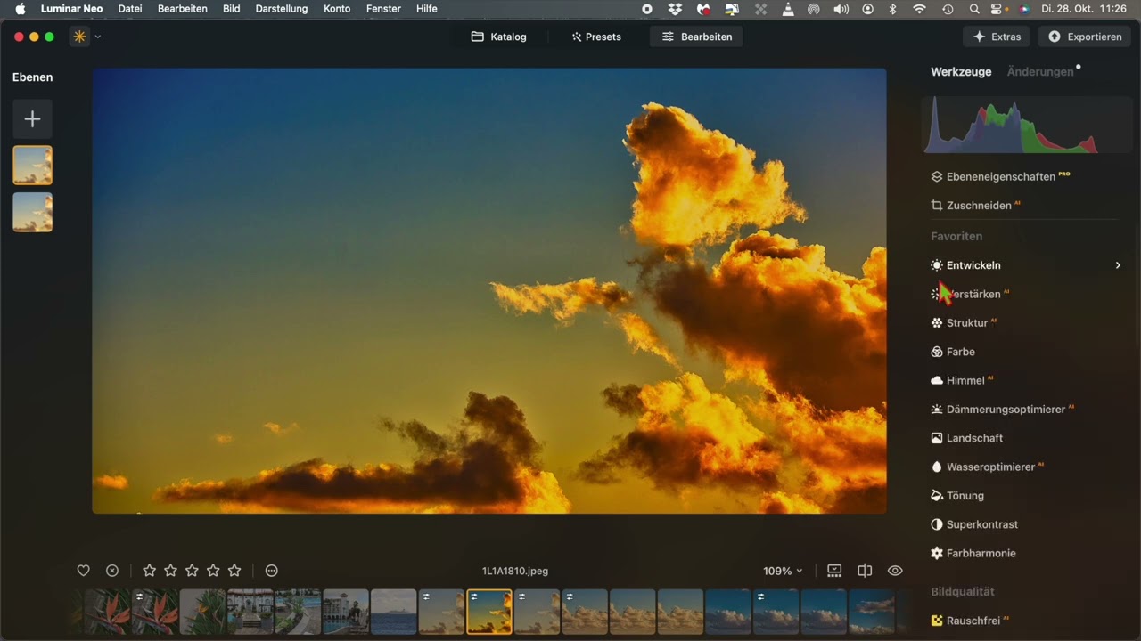 Ebeneneigenschaftzen in Luminar Neo