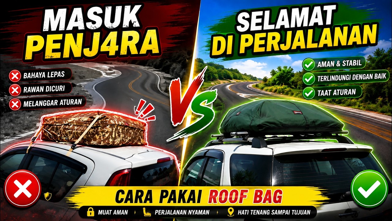 STOP MUDIK KAYA GINI - CARA BAWA BARANG DI ATAS MOBIL YANG BENAR  - BAGASI AMAN SAFETY BEBAS TILANG