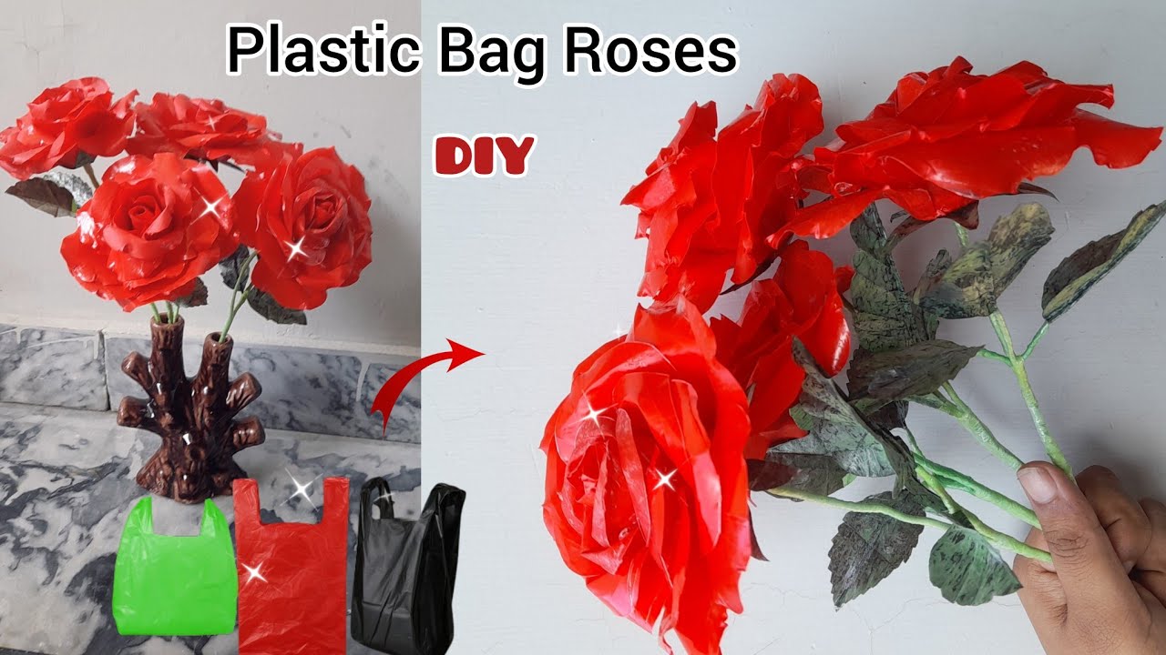 🔥NEW Realistic DIY Rose 🔥 | How to Make Flower Bouquet | Plastic Flower banane ka tarika #tutorial