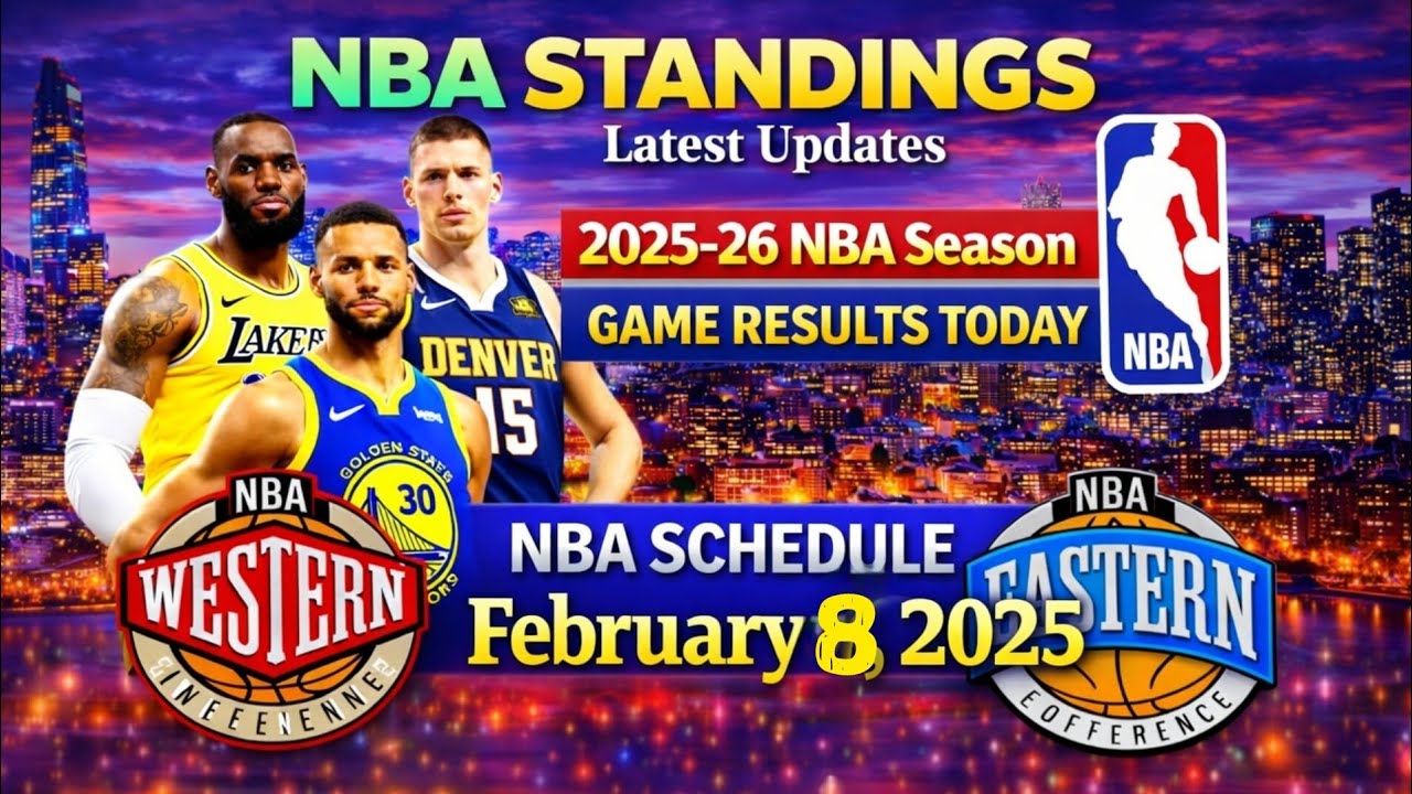 NBA Standings & Results Today + Feb 8 Schedule | 2025-26 Season Update