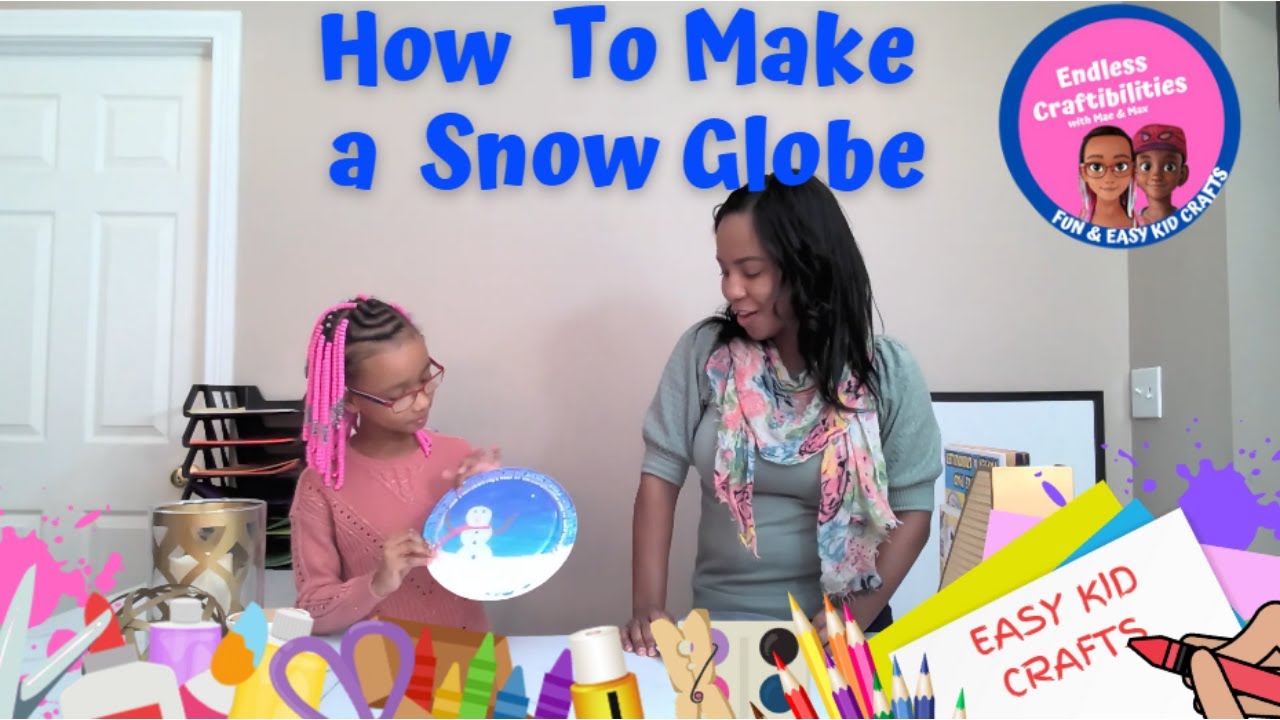 Make A Snow Globe That's Interactive Too! #snowglobe #wintercrafts #kidcrafts #craftingtutorial