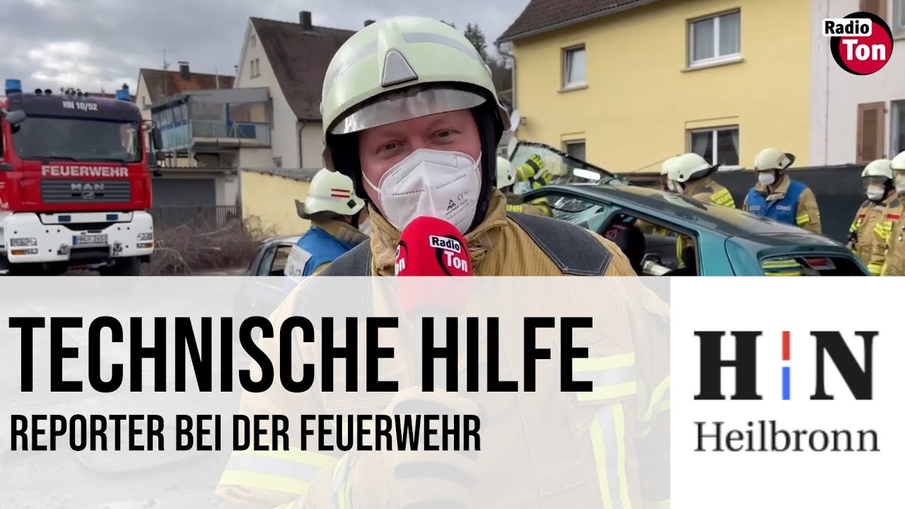 Reporter in Action bei der Feuerwehrübung