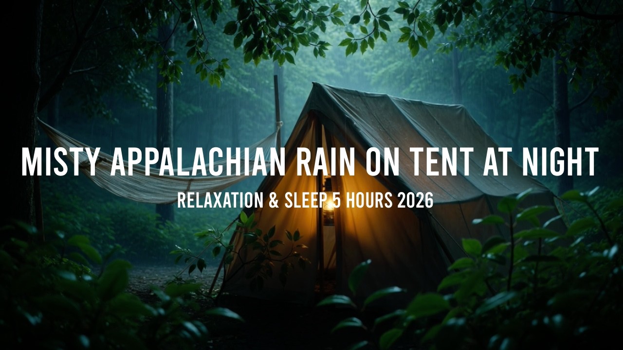 Misty Appalachian Rain on Tent at Night | Relaxation & Sleep 5 Hours
