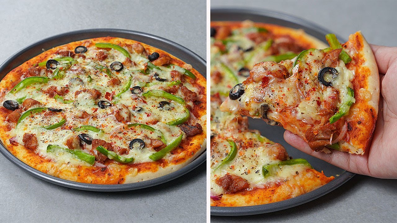 I've quit buying pizza, now i make my own pizza at home ! Homemade chicken pizza recipe without oven
