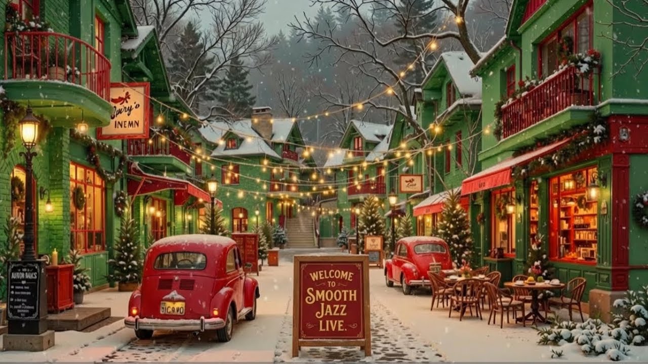 A Cozy January Winter on a Jazz Café Street ❄️ 12 Hours Relaxing Music for Work, Study & Focus