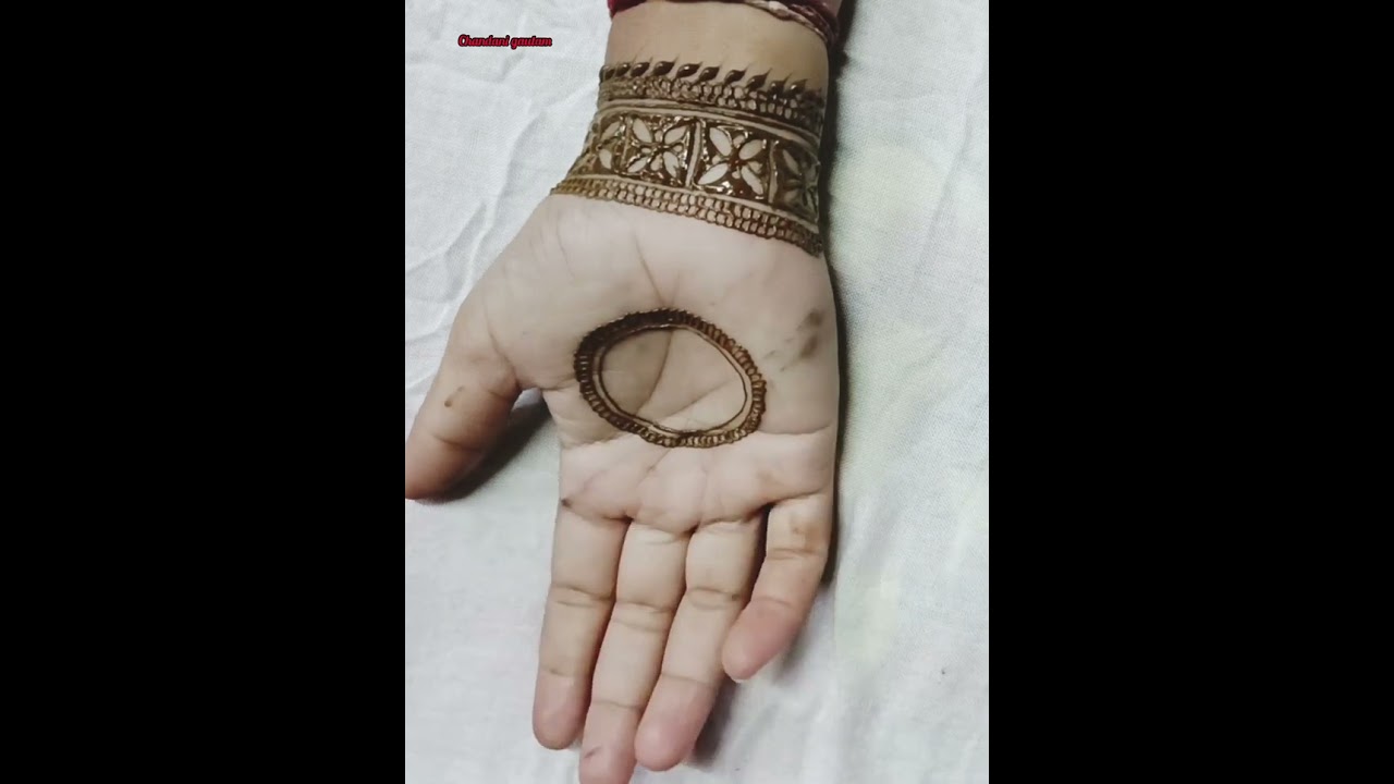 Name Mehndi Design with Floral Circle ✨ l @chanukimehndi