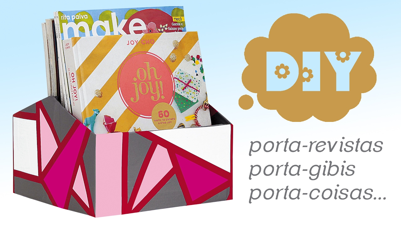 Como fazer CAIXA de SAPATO virar PORTA-REVISTA // DIY organização